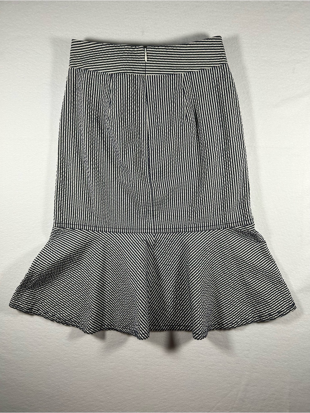 Ann Taylor Striped Tie-Waist Midi Skirt in Gray - Picture 3 of 9
